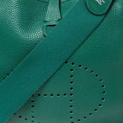Hermes Menthe Clemence Leather Evelyne III PM Bag For Women 19 Hermes Menthe Clemence Leather Evelyne III PM Bag For Women -Deals Hermes Store luxury women hermes used handbags p496596 006