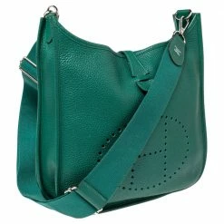 Hermes Menthe Clemence Leather Evelyne III PM Bag For Women 17 Hermes Menthe Clemence Leather Evelyne III PM Bag For Women -Deals Hermes Store luxury women hermes used handbags p496596 007