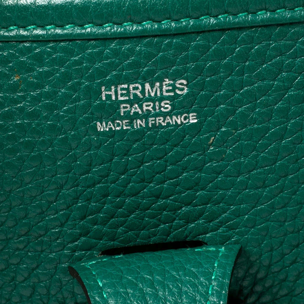 Hermes Menthe Clemence Leather Evelyne III PM Bag For Women 11 Hermes Menthe Clemence Leather Evelyne III PM Bag For Women - Image 9