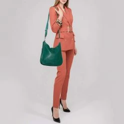 Hermes Menthe Clemence Leather Evelyne III PM Bag For Women 16 Hermes Menthe Clemence Leather Evelyne III PM Bag For Women -Deals Hermes Store luxury women hermes used handbags p496596 013