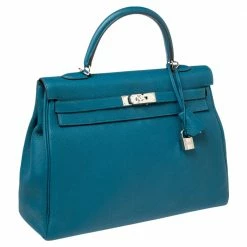 Hermes Cobalt Togo Leather Palladium Plated Kelly Retourne 35 Bag For Women -Deals Hermes Store luxury women hermes used handbags p497237 008