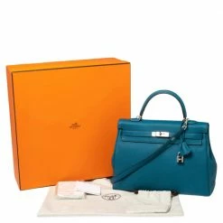 Hermes Cobalt Togo Leather Palladium Plated Kelly Retourne 35 Bag For Women -Deals Hermes Store luxury women hermes used handbags p497237 009