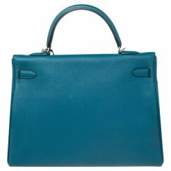 Hermes Cobalt Togo Leather Palladium Plated Kelly Retourne 35 Bag For Women -Deals Hermes Store luxury women hermes used handbags p497237 010