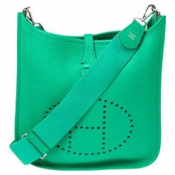 Hermes Bamboo Clemence Leather Evelyne III PM Bag For Women