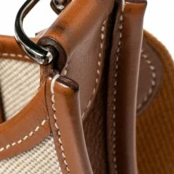 Hermes Beige/Gold Canvas And Swift Leather Evelyne I PM Bag For Women -Deals Hermes Store luxury women hermes used handbags p497982 008