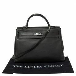 Hermes Ardoise Evercolor Leather Palladium Finished Kelly Retourne 35 Bag For Women -Deals Hermes Store luxury women hermes used handbags p497997 009
