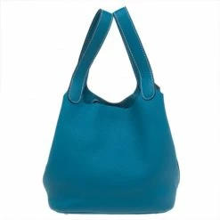 Hermes Azure Clemence Leather Picotin MM Bag For Women -Deals Hermes Store luxury women hermes used handbags p49879 004