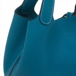 Hermes Azure Clemence Leather Picotin MM Bag For Women -Deals Hermes Store luxury women hermes used handbags p49879 007