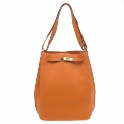 Hermes Orange Togo Leather Gold Hardware So Kelly 26 Cm Bag For Women