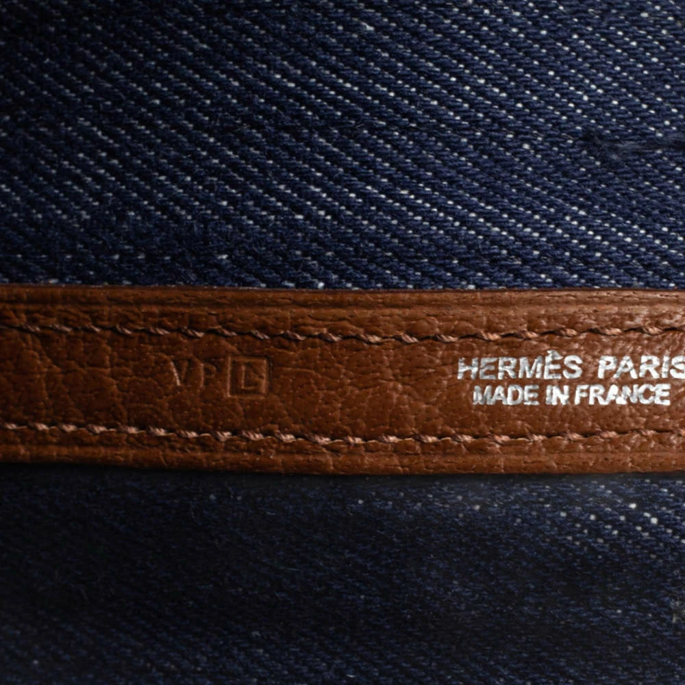 Hermes Blue/Brown Denim And Leather Garden Party 36 Bag For Women 10 Hermes Blue/Brown Denim And Leather Garden Party 36 Bag For Women - Image 8