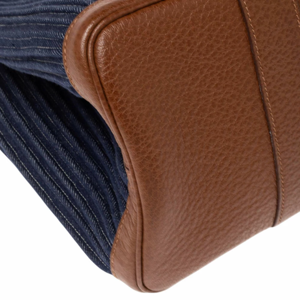 Hermes Blue/Brown Denim And Leather Garden Party 36 Bag For Women 12 Hermes Blue/Brown Denim And Leather Garden Party 36 Bag For Women - Image 10