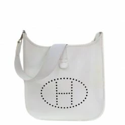 Hermes White Epsom Leather Evelyne I PM Messenger Bag For Women