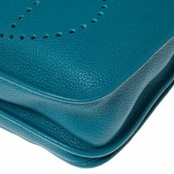 Hermes Bleu Izmir Taurillon Clemence Leather Evelyne III GM Bag For Women -Deals Hermes Store luxury women hermes used handbags p499999 010