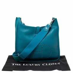 Hermes Bleu Izmir Taurillon Clemence Leather Evelyne III GM Bag For Women -Deals Hermes Store luxury women hermes used handbags p499999 015