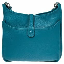 Hermes Bleu Izmir Taurillon Clemence Leather Evelyne III GM Bag For Women -Deals Hermes Store luxury women hermes used handbags p499999 016