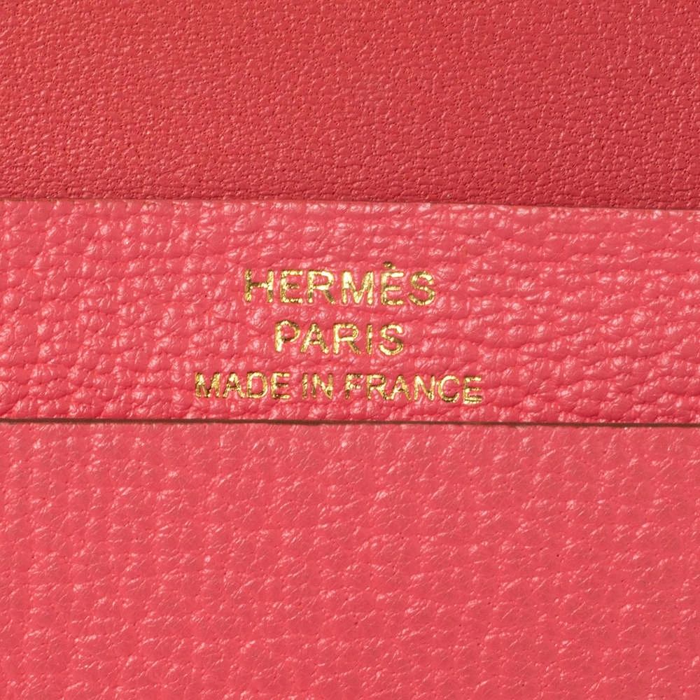 Hermes Rose Lipstick Evercolor Leather Bearn Card Holder For Women 11 Hermes Rose Lipstick Evercolor Leather Bearn Card Holder For Women - Image 9