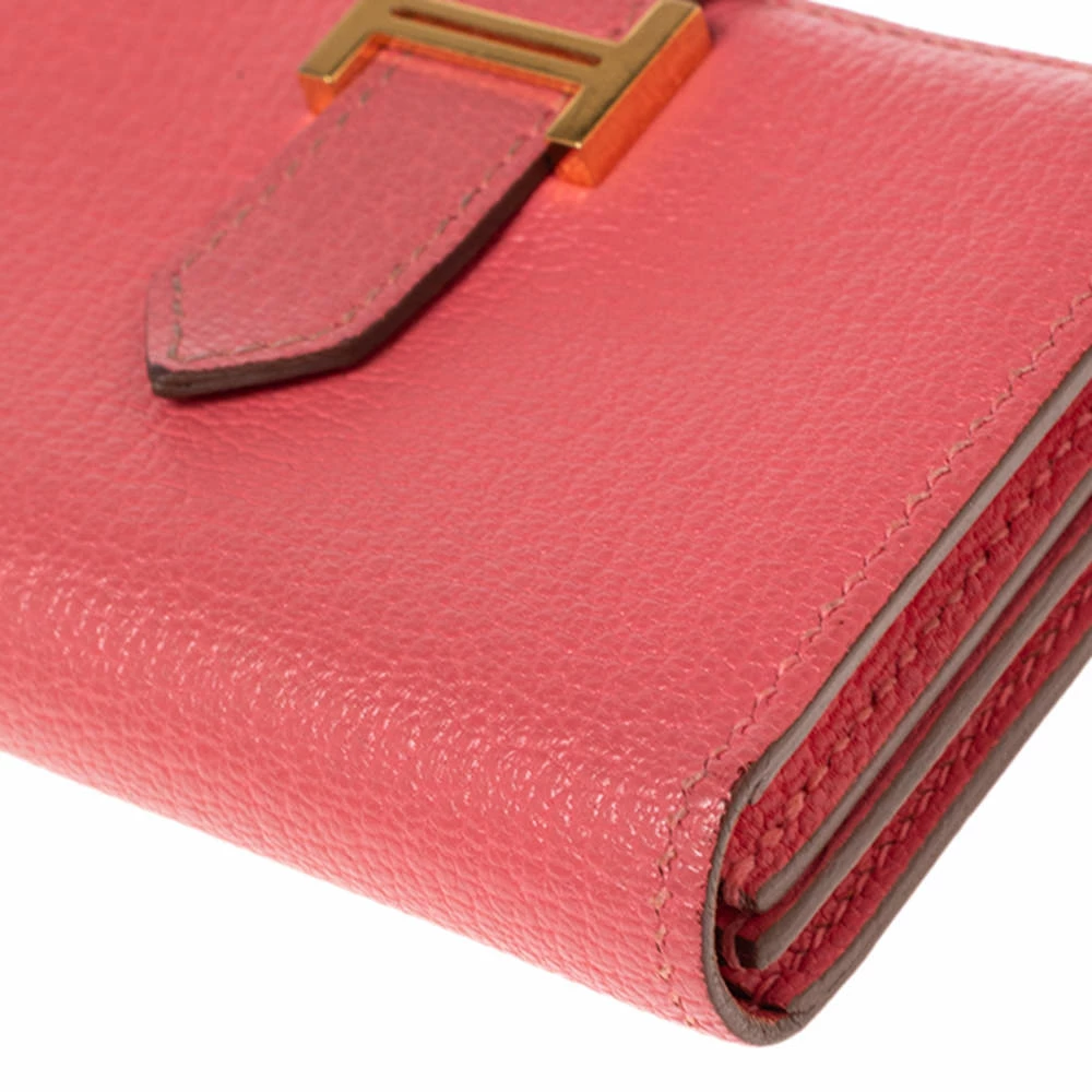 Hermes Rose Lipstick Evercolor Leather Bearn Card Holder For Women 14 Hermes Rose Lipstick Evercolor Leather Bearn Card Holder For Women - Image 12