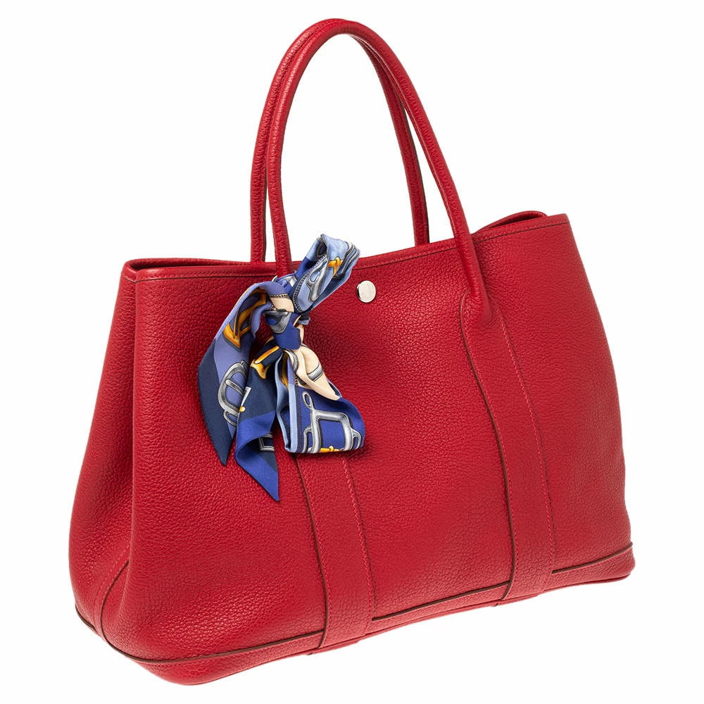 Hermes Rouge Piment Negonda Leather Garden Party 36 Bag For Women 5 Hermes Rouge Piment Negonda Leather Garden Party 36 Bag For Women - Image 3