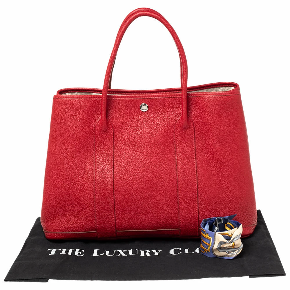 Hermes Rouge Piment Negonda Leather Garden Party 36 Bag For Women 11 Hermes Rouge Piment Negonda Leather Garden Party 36 Bag For Women - Image 9