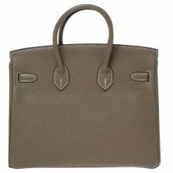 Hermes Etoupe Togo Leather Gold Plated Birkin 25 Bag For Women -Deals Hermes Store luxury women hermes used handbags p500876 009