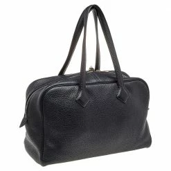 Hermes Black Clemence Leather Victoria II Fourre Tout 35 Bag For Women 16 Hermes Black Clemence Leather Victoria II Fourre Tout 35 Bag For Women -Deals Hermes Store luxury women hermes used handbags p500889 010
