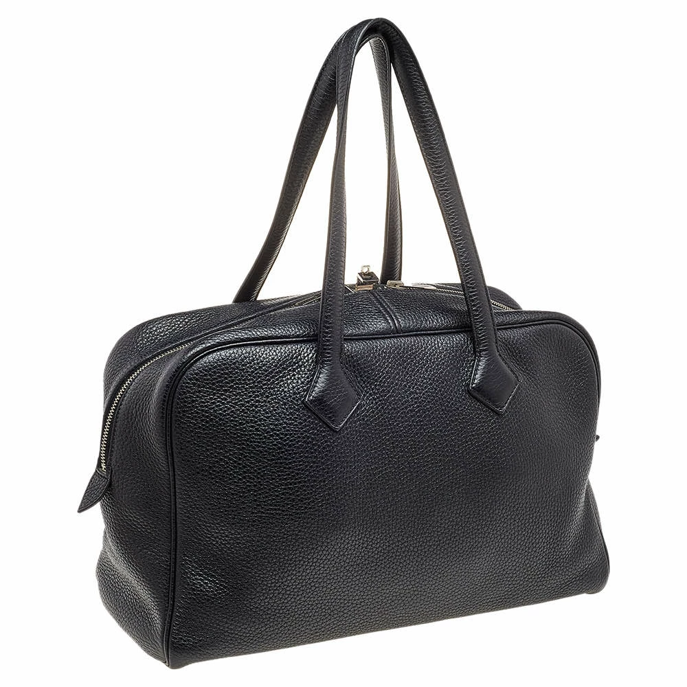Hermes Black Clemence Leather Victoria II Fourre Tout 35 Bag For Women 5 Hermes Black Clemence Leather Victoria II Fourre Tout 35 Bag For Women - Image 3