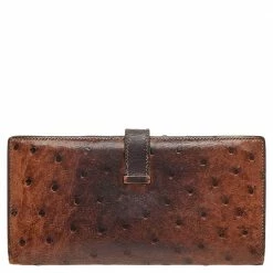 Hermes Noisette Ostrich Leather Bearn Gusset Wallet For Women -Deals Hermes Store luxury women hermes used handbags p501336 004