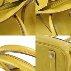 Hermes Yellow Clemence Leather Palladium Hardware Birkin 30 Bag For Women -Deals Hermes Store luxury women hermes used handbags p502955 006