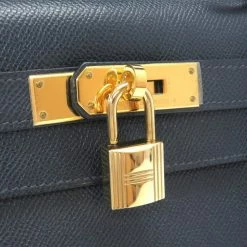 Hermes Navy Blue Courchevel Leather Gold Hardware Kelly Sellier 28 Bag For Women -Deals Hermes Store luxury women hermes used handbags p502964 003