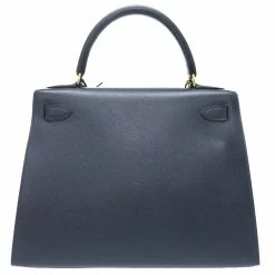 Hermes Navy Blue Courchevel Leather Gold Hardware Kelly Sellier 28 Bag For Women -Deals Hermes Store luxury women hermes used handbags p502964 004