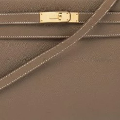 Hermes Etoupe Grey Epsom Leather Gold Hardware Kelly Sellier 32 Bag For Women -Deals Hermes Store luxury women hermes used handbags p503636 009