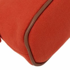 Hermes Orange Feu Canvas Bolide Mini Travel Case For Women -Deals Hermes Store luxury women hermes used handbags p504702 011