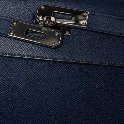 Hermes Blue Saphir Epsom Leather Palladium Plated Kelly Sellier 32 Bag For Women -Deals Hermes Store luxury women hermes used handbags p504733 011