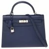 Hermes Blue Saphir Epsom Leather Palladium Plated Kelly Sellier 32 Bag For Women 1 Hermes Blue Saphir Epsom Leather Palladium Plated Kelly Sellier 32 Bag For Women -Deals Hermes Store luxury women hermes used handbags p504733 017