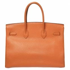 Hermes Orange Togo Leather Gold Plated Birkin 35 Bag For Women -Deals Hermes Store luxury women hermes used handbags p504780 004