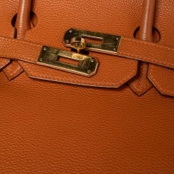 Hermes Orange Togo Leather Gold Plated Birkin 35 Bag For Women -Deals Hermes Store luxury women hermes used handbags p504780 007