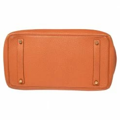 Hermes Orange Togo Leather Gold Plated Birkin 35 Bag For Women -Deals Hermes Store luxury women hermes used handbags p504780 013