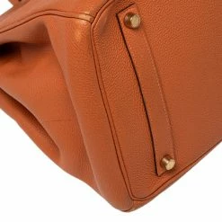 Hermes Orange Togo Leather Gold Plated Birkin 35 Bag For Women -Deals Hermes Store luxury women hermes used handbags p504780 014