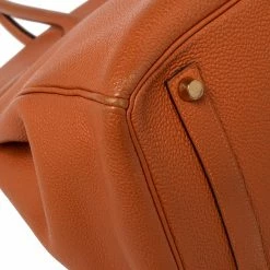 Hermes Orange Togo Leather Gold Plated Birkin 35 Bag For Women -Deals Hermes Store luxury women hermes used handbags p504780 016
