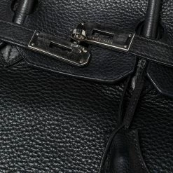 Hermes Noir Taurillon Clemence Leather Palladium Plated Birkin 35 Bag For Women -Deals Hermes Store luxury women hermes used handbags p505532 014