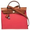 Hermes Bougainvillea/Fauve Canvas And Leather Herbag Zip 31 Bag For Women -Deals Hermes Store luxury women hermes used handbags p505883 006