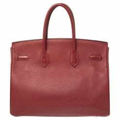Hermes Brique Togo Leather Palladium Plated Birkin 35 Bag For Women -Deals Hermes Store luxury women hermes used handbags p506149 020