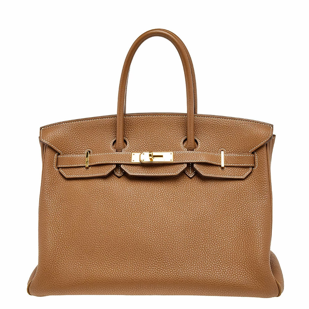 Hermes Gold Togo Leather Gold Plated Birkin 35 Bag For Women 3 Hermes Gold Togo Leather Gold Plated Birkin 35 Bag For Women