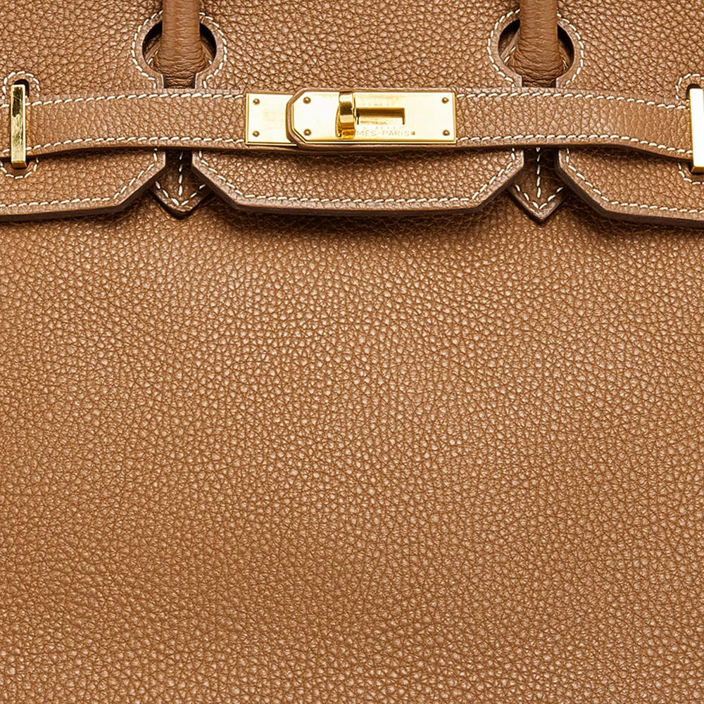 Hermes Gold Togo Leather Gold Plated Birkin 35 Bag For Women 7 Hermes Gold Togo Leather Gold Plated Birkin 35 Bag For Women - Image 5