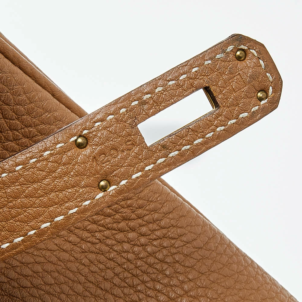 Hermes Gold Togo Leather Gold Plated Birkin 35 Bag For Women 11 Hermes Gold Togo Leather Gold Plated Birkin 35 Bag For Women - Image 9