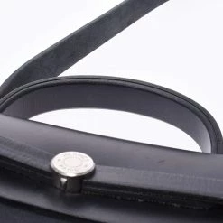 Hermes Black Toile Canvas Herbag MM Shoulder Bag For Women -Deals Hermes Store luxury women hermes used handbags p510083 008