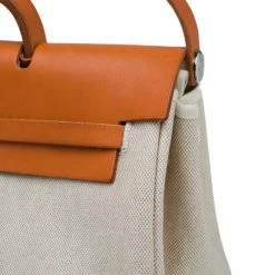 Hermes Tan/Beige Toile Canvas Cabas Herbag MM 2 In 1 Shoulder Bag For Women 26 Hermes Tan/Beige Toile Canvas Cabas Herbag MM 2 In 1 Shoulder Bag For Women -Deals Hermes Store luxury women hermes used handbags p51435 006