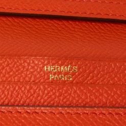 Hermes Feu Epsom Leather Bearn Tri-Fold Wallet For Women -Deals Hermes Store luxury women hermes used handbags p514943 005