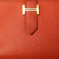 Hermes Feu Epsom Leather Bearn Tri-Fold Wallet For Women -Deals Hermes Store luxury women hermes used handbags p514943 013