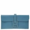 Hermes Hermés Bleu Jean Epsom Leather Elan Jige 29 Clutch For Women